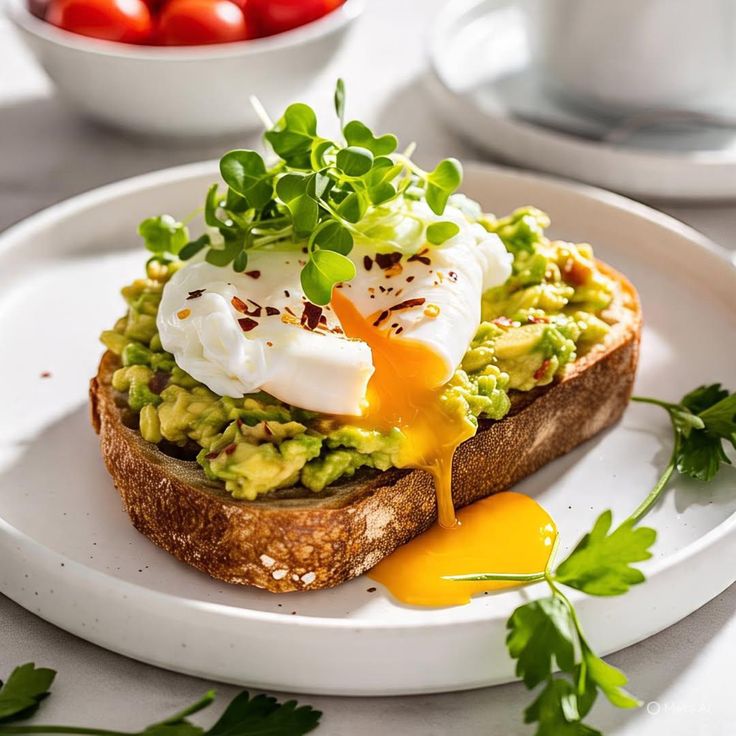 Avocado toast with poached egg